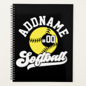 ソフトボパーソナライズされたールプレーヤーの名前の追加レトロチーム プランナー手帳 (正面)