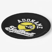 ソフトボパーソナライズされたールプレーヤーの名前の追加レトロチーム ペーパープレート (アングル)