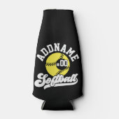 ソフトボパーソナライズされたールプレーヤーの名前の追加レトロチーム ボトルクーラー (正面)