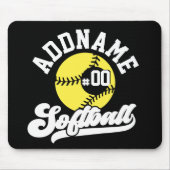 ソフトボパーソナライズされたールプレーヤーの名前の追加レトロチーム マウスパッド (正面)