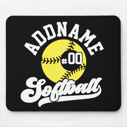 ソフトボパーソナライズされたールプレーヤーの名前の追加レトロチーム マウスパッド (正面)