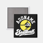 ソフトボパーソナライズされたールプレーヤーの名前の追加レトロチーム マグネット (正面/裏面)