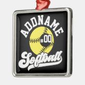 ソフトボパーソナライズされたールプレーヤーの名前の追加レトロチーム メタルオーナメント (左)