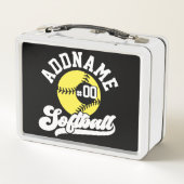 ソフトボパーソナライズされたールプレーヤーの名前の追加レトロチーム メタルランチボックス (裏面)