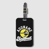 ソフトボパーソナライズされたールプレーヤーの名前の追加レトロチーム ラゲッジタグ (正面縦)