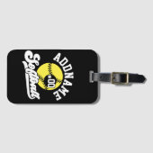 ソフトボパーソナライズされたールプレーヤーの名前の追加レトロチーム ラゲッジタグ (正面横)