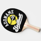 ソフトボパーソナライズされたールプレーヤーの名前の追加レトロチーム 卓球ラケット (横)