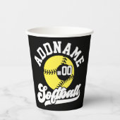 ソフトボパーソナライズされたールプレーヤーの名前の追加レトロチーム 紙コップ (正面)