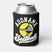 ソフトボパーソナライズされたールプレーヤーの名前の追加レトロチーム 缶クーラー (缶裏面)