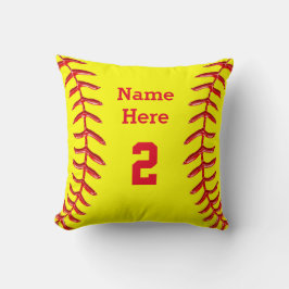 ソフトボパーソナライズされたール装飾用クッション名と番号 クッション