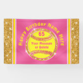 ソフトボパーソナライズされたール誕生日パーティーの装飾 横断幕 (横)