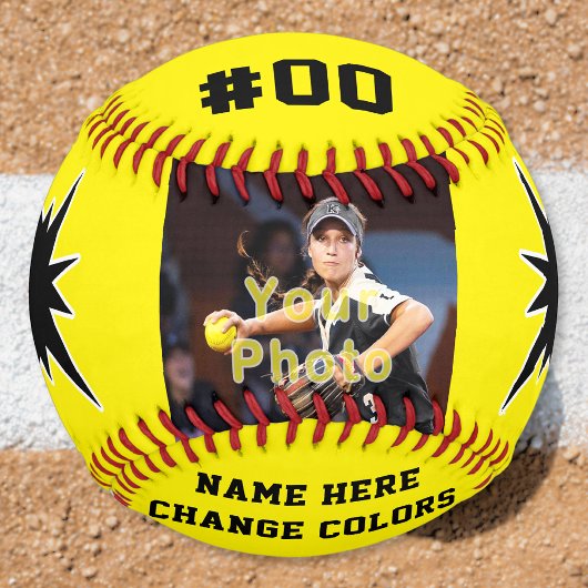 ソフトボパーソナライズされたール(写真付き)Any Color ソフトボール