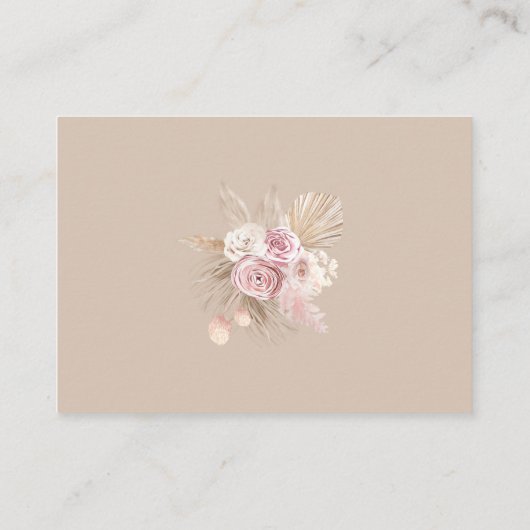 ソフトボホパンパスグラスピンク花おむつラッフル エンクロージャーカード (裏面)