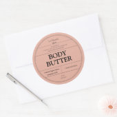 ソフトボホピンク化粧品スキンケア製品ラベル ラウンドシール (封筒)