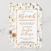 ソフトボホワイルドフラワーフローラ退職パーティー 招待状 (正面/裏面)