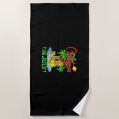 ソフトボーおもしろいルサンタハットハワイアンクリスマスジューム7月 ビーチタオル (正面)