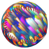 ソフトボーカラフルルデジタルアートの飛び散り ソフトボール (正面左)