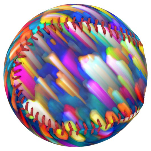 ソフトボーカラフルルデジタルアートの飛び散り ソフトボール (正面左)