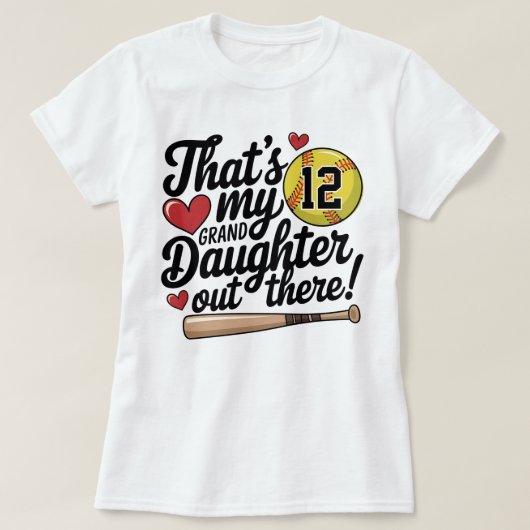 ソフトボールおばあちゃんが私の孫カスタム娘 Tシャツ (デザイン正面)