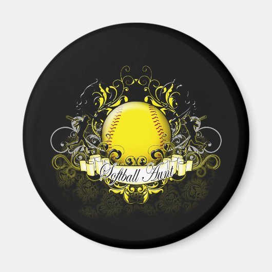 ソフトボールおばさん マグネット (正面)