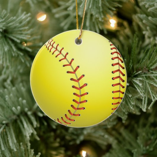 ソフトボールおもしろいスポーツゲームクリスマスホリデー セラミックオーナメント (ツリー)