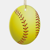 ソフトボールおもしろいスポーツゲームクリスマスホリデー セラミックオーナメント (右)
