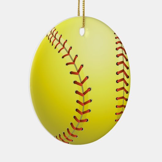 ソフトボールおもしろいスポーツゲームクリスマスホリデー セラミックオーナメント (右)