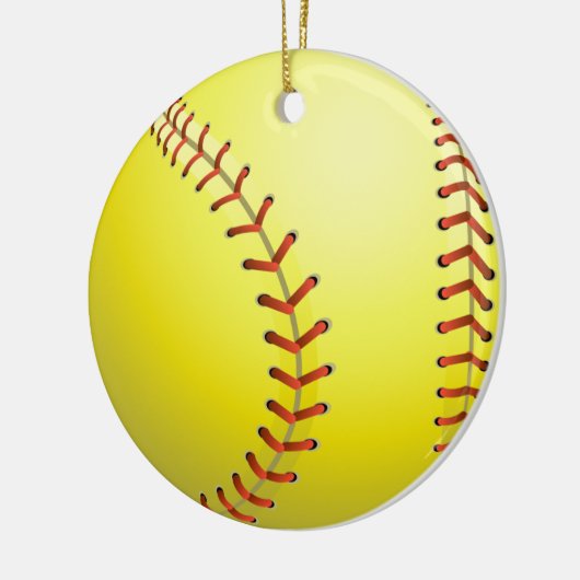 ソフトボールおもしろいスポーツゲームクリスマスホリデー セラミックオーナメント (左)