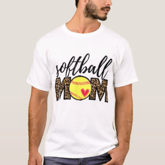 ソフトボールおもしろいママヒョウ野球ママ母D Tシャツ