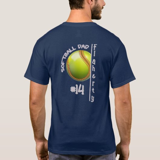 ソフトボールお父さんTシャツ Tシャツ (裏面)