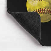 ソフトボールが好きな人へ Eat Sleep Softball Repeat マウスパッド (コーナー)