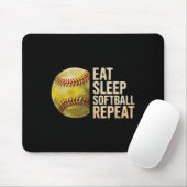 ソフトボールが好きな人へ Eat Sleep Softball Repeat マウスパッド (マウス)