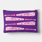 ソフトボールこうもりとボールピンクと紫 アクセサリーポーチ (裏面)