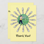 ソフトボールこうもりフラワーサンキューカード サンキューカード (正面/裏面)