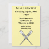 ソフトボールこうもりフラワーハッピーバースデー招待状 招待状 (裏面)