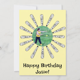 ソフトボールこうもり花ハッピーバースデーカード シーズンカード