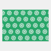 ソフトボールとスノーフレーク赤と緑のクリスマス ラッピングペーパーシート (正面3)