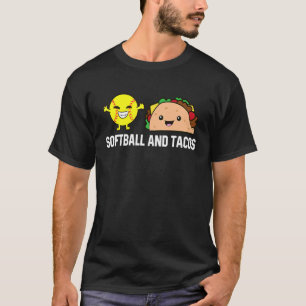 ソフトボールとタコス キャッチャー ピッチャー ソフトボール Tシャツ