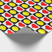 ソフトボールとハートファーストピッチソフトボール選手 ラッピングペーパー (角)