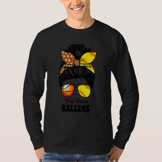 ソフトボールとバスケットボールのママ 女性のためのメッシーB Tシャツ