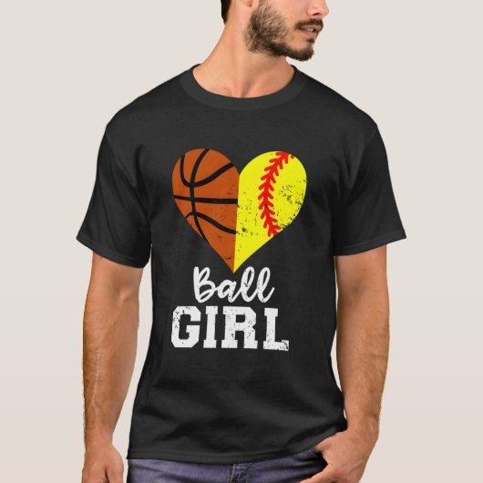 ソフトボールとバスケットボール Tシャツ (正面)