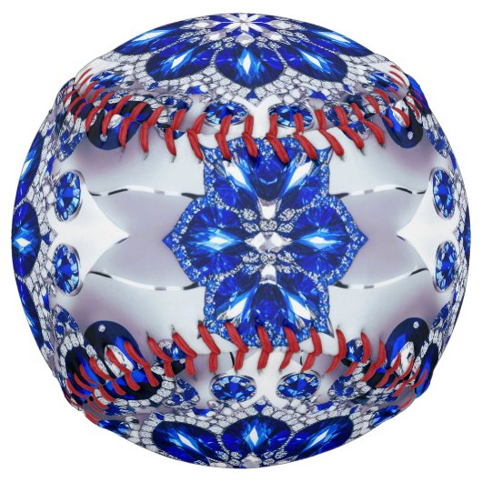 ソフトボールとブルーホワイトカラーデザイン ソフトボール (正面)