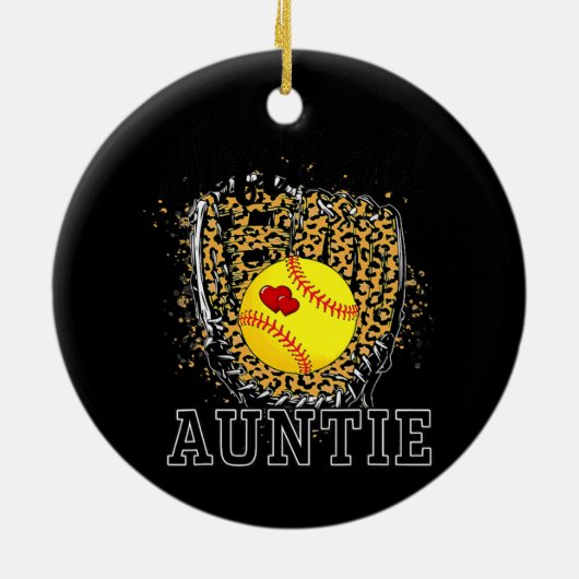 ソフトボールのおばさんレオパードの試合の日おばさんの母 セラミックオーナメント (裏面)