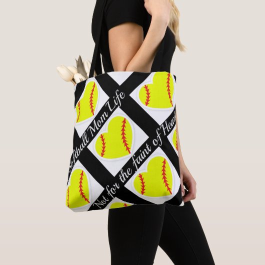 ソフトボールのお母さんの生命: ないハートのかすかののために トートバッグ (クローズアップ)