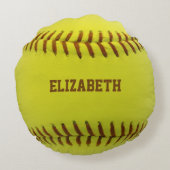 ソフトボールのカスタムな球の枕 ラウンドクッション (裏面)