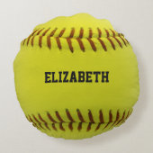 ソフトボールのカスタムな球の枕 ラウンドクッション (裏面)