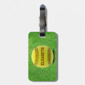 ソフトボールのカスタムな球の荷物のラベル ラゲッジタグ (裏面縦)