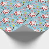 ソフトボールのクリスマスギフトラッピング紙 ラッピングペーパー (角)