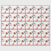 ソフトボールのクリスマスギフトラッピング紙 ラッピングペーパー (フラット)