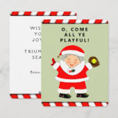 ソフトボールのクリスマス シーズンカード (正面/裏面)